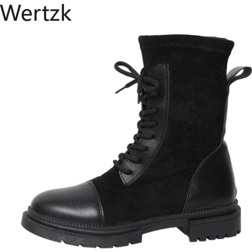 2020 Winter Boots for Women Basic Mid Calf Boots Woman Round Toe Zip Platform Boot Female Shoes Warm Lace Up Boots Shoes