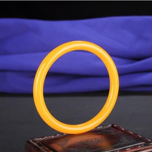Womens Jade Bracelet Yellow Fashion Accessories Jadeite Natural Charm Women Men for Hand Carved Round Bangle Lady Jewelry