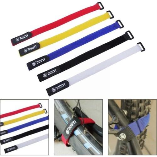1 Piece of Adjustable Bicycle Nylon Hook and Loop Tape Multi-function Tie Cable Bandage Bicycle Flashlight H5A8