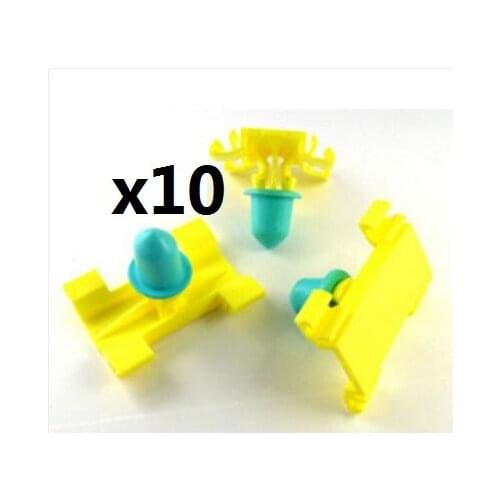 10x For BMW Exterior Side Moulding / Door Bumpstrip Retaining Fastener Clip (Yellow)