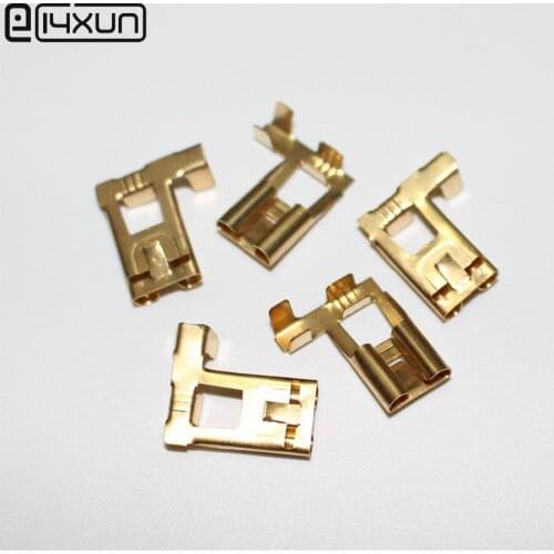50pieces 7.8mm curved spade terminal connector copper splice crimp wire auto car terminals adaptor