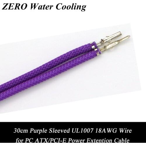 50pcs/Lot Free Shipping Purple Sleeved UL 1007 18AWG Wire -30cm