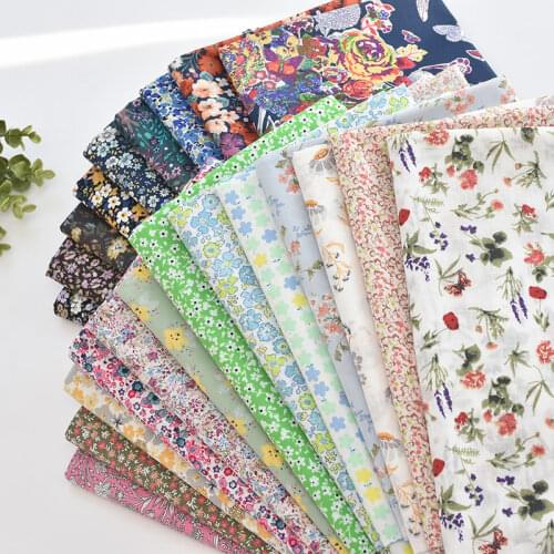 50x135cm Small Floral Cotton Poplin Sewing Fabric Grils Dress Parent-Child Garment Material Picnic Tablecloth Cloth Mask