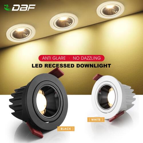 [DBF]2020 New Anti-glare LED Embedded Ceiling Spot Light 7W 12W High CRI≥90 LED Recessed Downlight for Living room Home Aisle