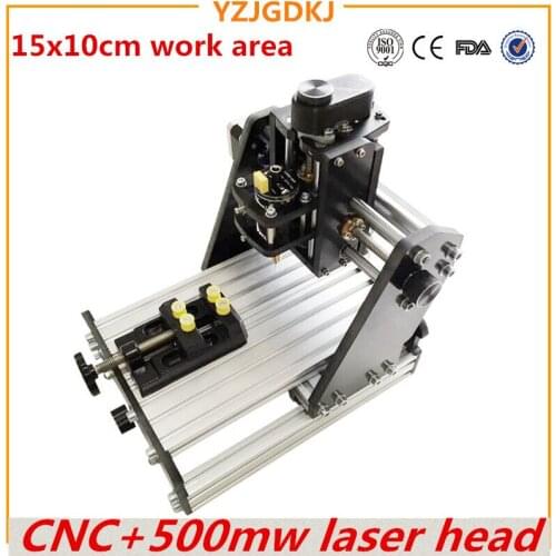 Wood Router+500mw laser CNC 1510+500mw laser GRBL control Diy high power laser engraving CNC machine,3 Axis pcb Milling machine