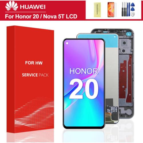 6.26'' Original Display For Huawei Honor 20 LCD Touch Screen Digitizer Assembly With Frame For Honor 20 YAL-L21 LCD Screen