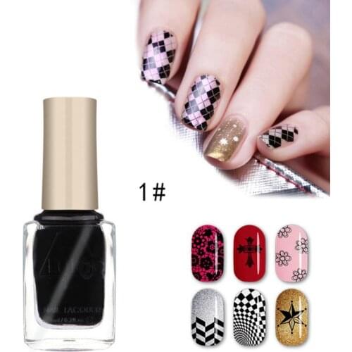 LULAA 6ml 12 Colors Nail Gel Oil Stamping Nail Polish DIY Stamping Nail Lacquer for Christmas Nail Art Painting Printing Varnish