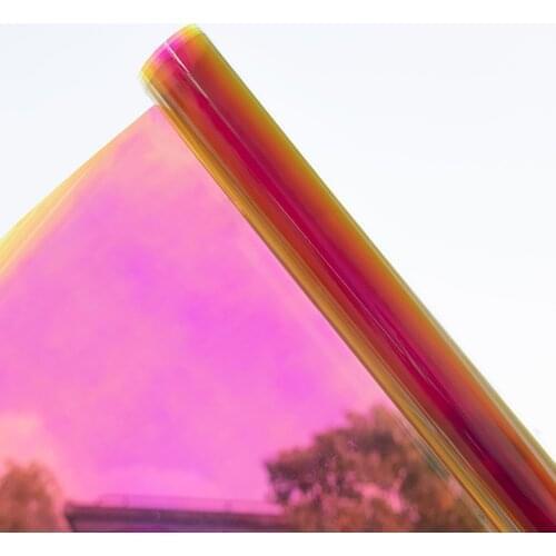 HOHOFILM Holographic Decorative Iridescent Window Film Adhesive Glass Film Chameleon Rainbow Home Decal Christmas Roll