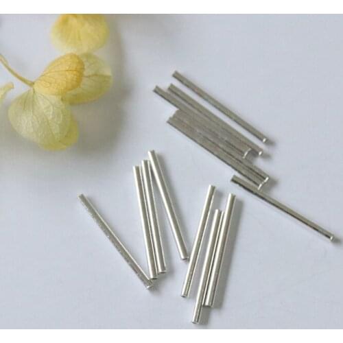 " Fake One Penalty Ten " 1.5*20MM 25Pcs-5G 925 Sterling Silver Jewelry Spacer Beads Long Tube Findings Jewellery Accessories