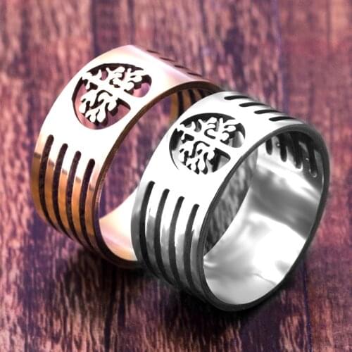 316L Stainless Steel Tree Tree Of Life Ring Hollow Finger Vintage Ring For Men Women Biker Punk Fashion high Quality Jewelry