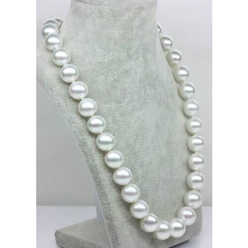 ClassicAAA 11-12mm south sea round white pearl necklace 18">free shipping