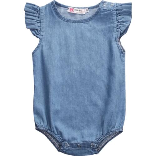 Newborn Toddler Infant Baby Girl Cotton Blend Fashion Solid Romper Jumpsuit Sunsuit Clothes Outfit 0-24M