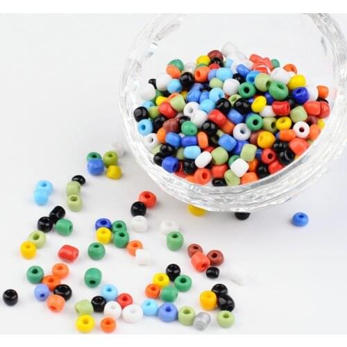 6/0 4mm Multi Color Opaque Colours Round Glass Seed Beads for Necklace Bracelet Earrings DIY Jewelry Making about 495pcs/50g
