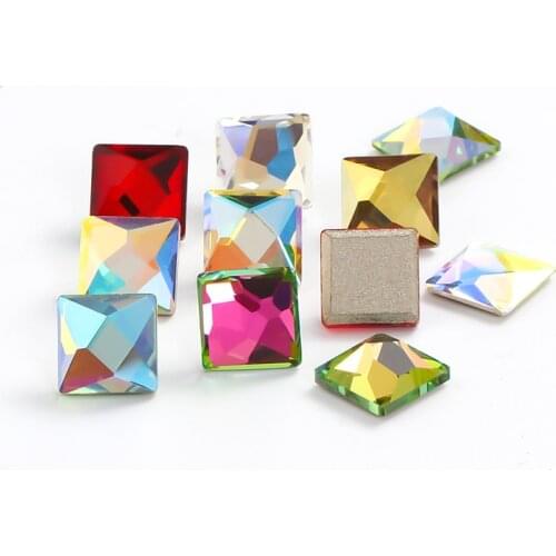Square Rhinestones For Nails Arts 8mm Glue On Nails Crystals Loose Strass Korean Style K9 Glass Flatback Nail Art Accessories
