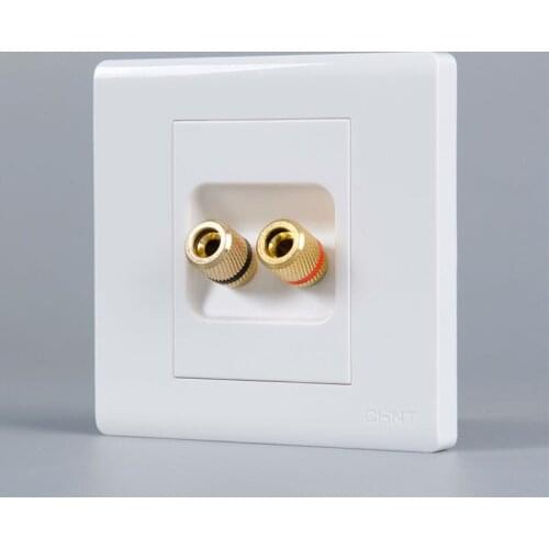 Best Seller Speaker Banana Plug With Golden Plate 86mm Standard Size 2 Binding Post Hifi Wall Face Socket Free Shipping