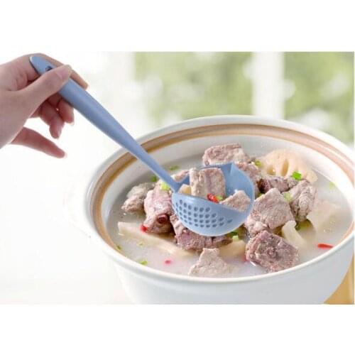 1PC Multifunction 2 in 1 Long Handle Soup Spoon Porridge Spoons Colander with Filter Flatware Kitchen Accessories LF 077