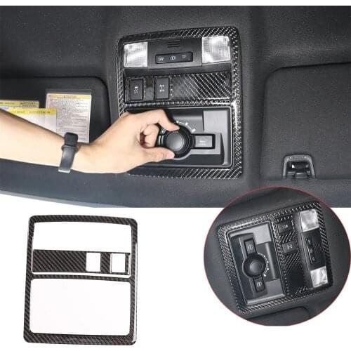 Soft Carbon Fiber Interior Front Reading Light Lamp Decorative Trim Cover Kit For Toyota Tacoma 2016-2020 Auto Accessories