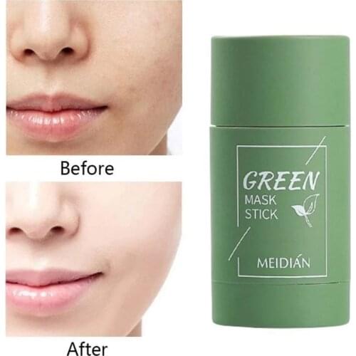Green Tea Purifying Clay Stick Mask Oil Control Anti-Acne Face Cream Solid Fine Cleaning Mask Skin Care Product Korean Cosmetics