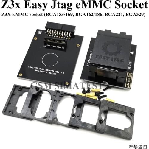 100% Original Z3X Easy-Jtag eMMC Socket 6 in 1 with z3x easy jtag plus box