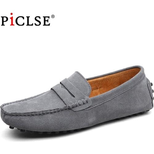 Plus size 49 Cow Suede Leather shoes Men loafers soft leather Casual Shoes Comfortable Moccasins Driving shoes Men Footwear