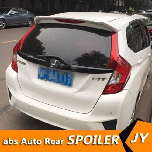 For HONDA FIT Spoiler 2014-2016 jazz spoiler High Quality ABS Material Car Rear Wing Primer Color Rear Spoiler