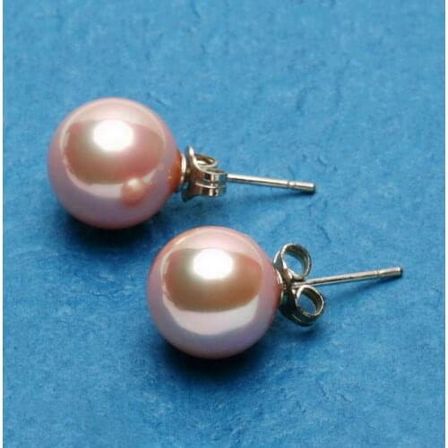 Eternal wedding Women Gift word real Big 9-10mm SHELL Pearl home Earring counters same Earrings Luxury Ms. girl Wedding