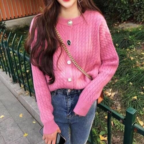 ZAWFL 2021 Autumn Winter Womens Knitwear Knitted Button Cardigans Short Minimalist Vintage Elegant Ladies Tops