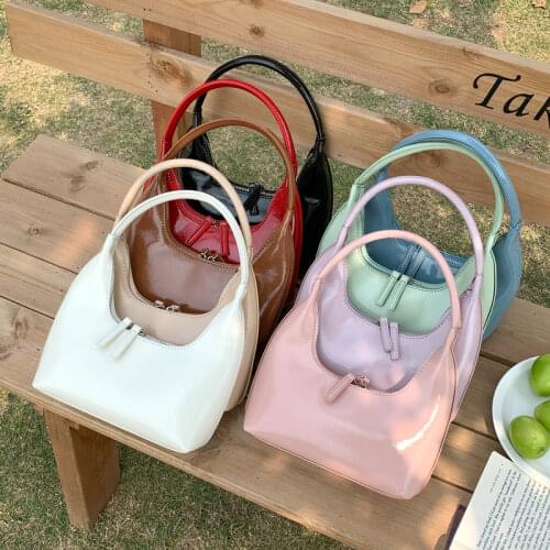 Zipper Womens Bag Korean Style High Quality PU Leather Box Bag Chic Ladies Handbags Luxury Female Axillary Bag Whole Sale