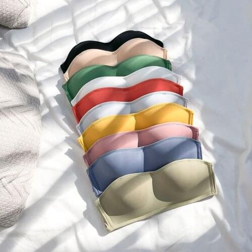 Women Bra Sexy Bralette 1/2 Cup Wireless Padded Seamless Bra Girls Underwear Convertible Straps Strapless Bras 10 Colors