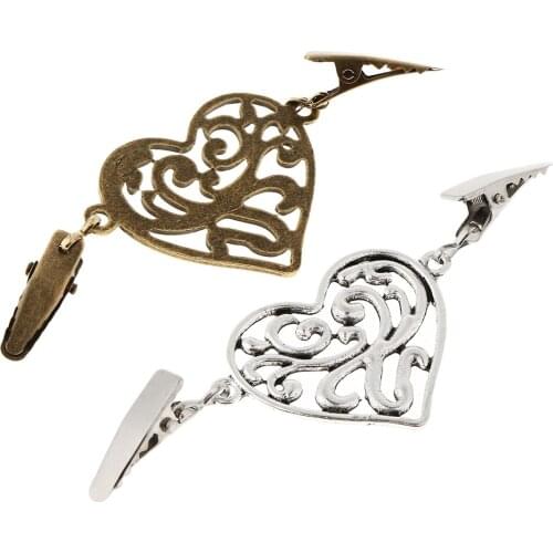 Women Cardigan Sweater Blouse Shawl Clip Shirt Collar Alligator Clip Clasps