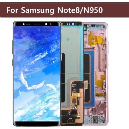 SUPER AMOLED 6.3" LCD With Frame For SAMSUNG Galaxy NOTE 8 LCD N950 N950F LCD Display Touch Screen Replacement
