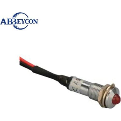 ZS64 metal pilot light 12v 8mm LED 12v voltage indicator with wire leading 12v pilot light