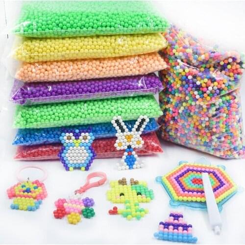 100/200pcs Color Mixed Water Spray Magic Beads Kids Toys Supplement 3D Puzzle Educational Toys for Children DIY Handmade Beans
