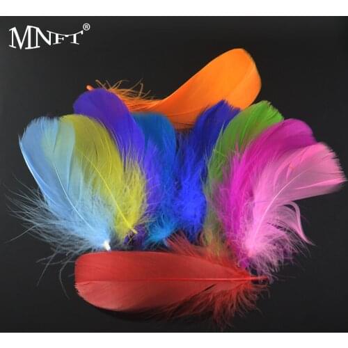 MNFT 100Pcs Assorted Mallard Flank Feather Fly Tying Material Duck Wing Feather For Nymphs Wet Dry Flies Making