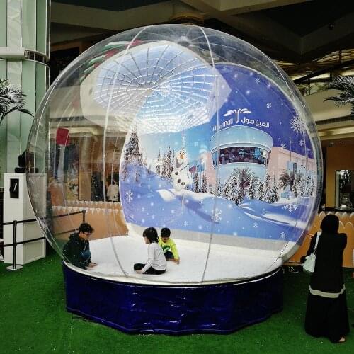 2020 New Christmas Yard Snow Globe 2m 3m 4m Inflatable Snow Globe Photo Booth For Human Customized Background Inflatable Globe