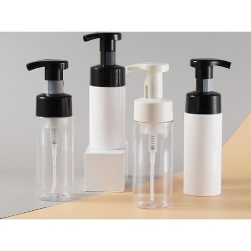 24 x 100ml 150ml Refillable PET Plastic Foaming Lotion Pump Cream Shampoo Bottles 5oz osmetic facial Cleanser wash containers