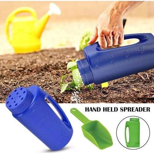 2L Hand Held Seed Fertilizer Salt Spreader Adjustable Hole Size Gardening Tool Watering Can Seeding Tool Portable JS22