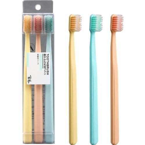 3Pcs Soft-bristle Toothbrush Colorful Brush Teeth Eco Friendly Nano Adults Toothbrush Dental Care Kid Brush
