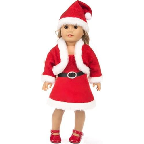 3pcs In 1, New Christmas Suit For 18 Inch American Girl Doll, 18 Inch Doll Clothes