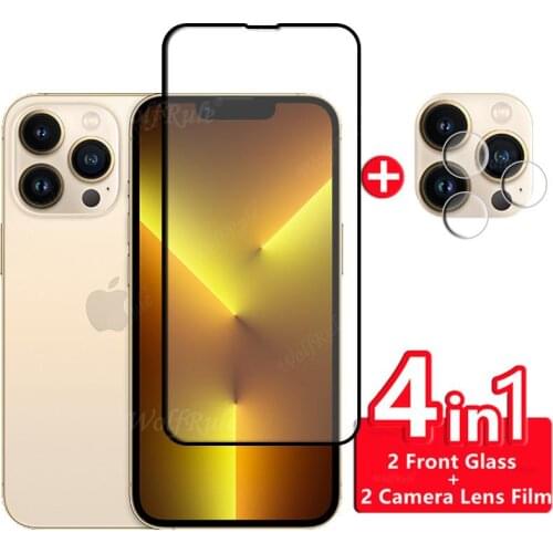 4-in-1 For iPhone 13 Pro Glass For iPhone 13 Pro Full Film Screen Protector For iphone 7 8 Plus SE 2020 12 13 Pro Max Mini Glass