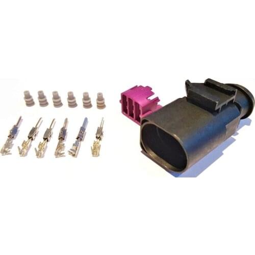 50/100pcs/lot 6 Pin/Way 1.5mm Auto Temp Sensor Sealed Male JPT Connector Plug Kit For Volkswagen AUDI VAG 3B0 973 813 3B0973813