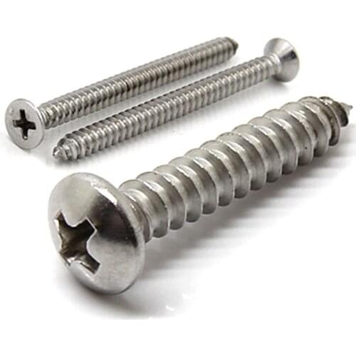 100 pc/lot) ST1.0,ST1.2,ST1.4,ST1.7 *L=3,4,5,6,8,10,12 stainless steel CROSS RECESSED PAN HEAD SELF TAPPING SCREW