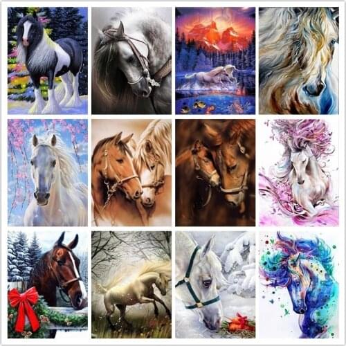 ARMYQZ 5D DIY Diamond Embroidery Anmial Horse Cross Stitch Diamond Painting Diamond Mosaic Rhinestones Home Decor