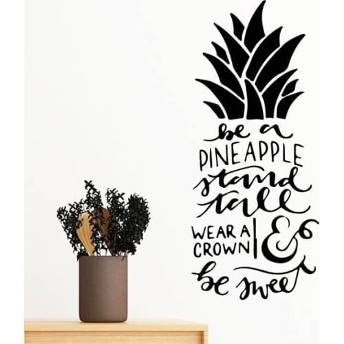 Be a Pineapple Stand Tall Wear a Crown & Be Sweet Removable Wall Sticker Art Decals Mural DIY Wallpaper for Room Decal
