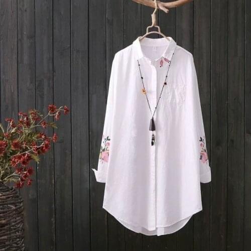 Embroidery Maternity Blouses Long Sleeve Nursing Shirts 2020 Spring Autumn Loose Pregnant Women Long Blouses Pregnancy Clothings