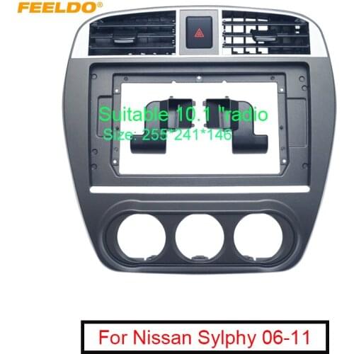 FEELDO Car 2DIN 10.1 Inch Big Screen Fascia Frame For Nissan Sylphy 06-11 Stereo Audio Dash Fitting Panel Frame Kit
