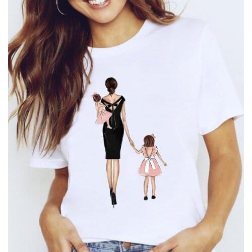 Women Graphic Girl Fashion Cute Mom Mother Mama 2021 Cartoon Lady Clothes Tops Clothing Tees Print Female Tshirt T-Shirt