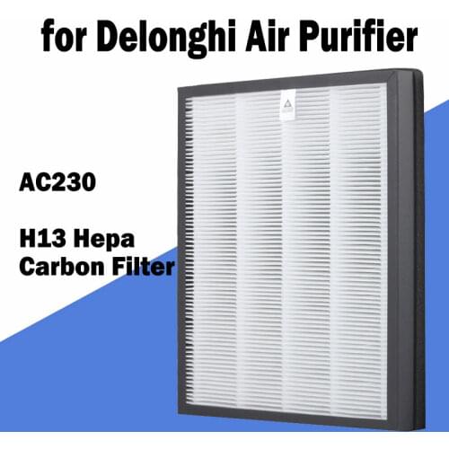 H13 Hepa Filter and Carbon Filter Composite Filter for Delonghi AC230 Air Purifier Parts to Filter Dust Odor 365*258*25mm