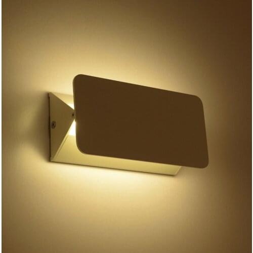 Indoor 5W/10W/15W LED Wall Sconces Light Fixture Angle Adjustable Lamp Vestibule Living Room Aisle White Shell