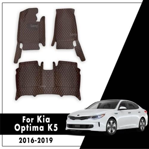 Car Floor Mats For Kia Optima K5 JF 2019 2018 2017 2016 Leather Rugs Dash Mats Cargo Liners Pads Auto Interior Accessories